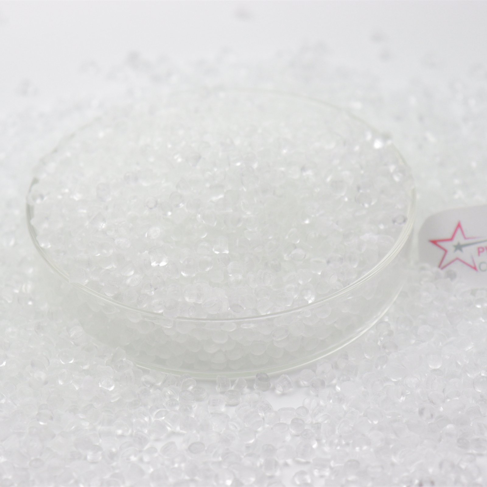 Close-up of uniform, high-quality PVC granules