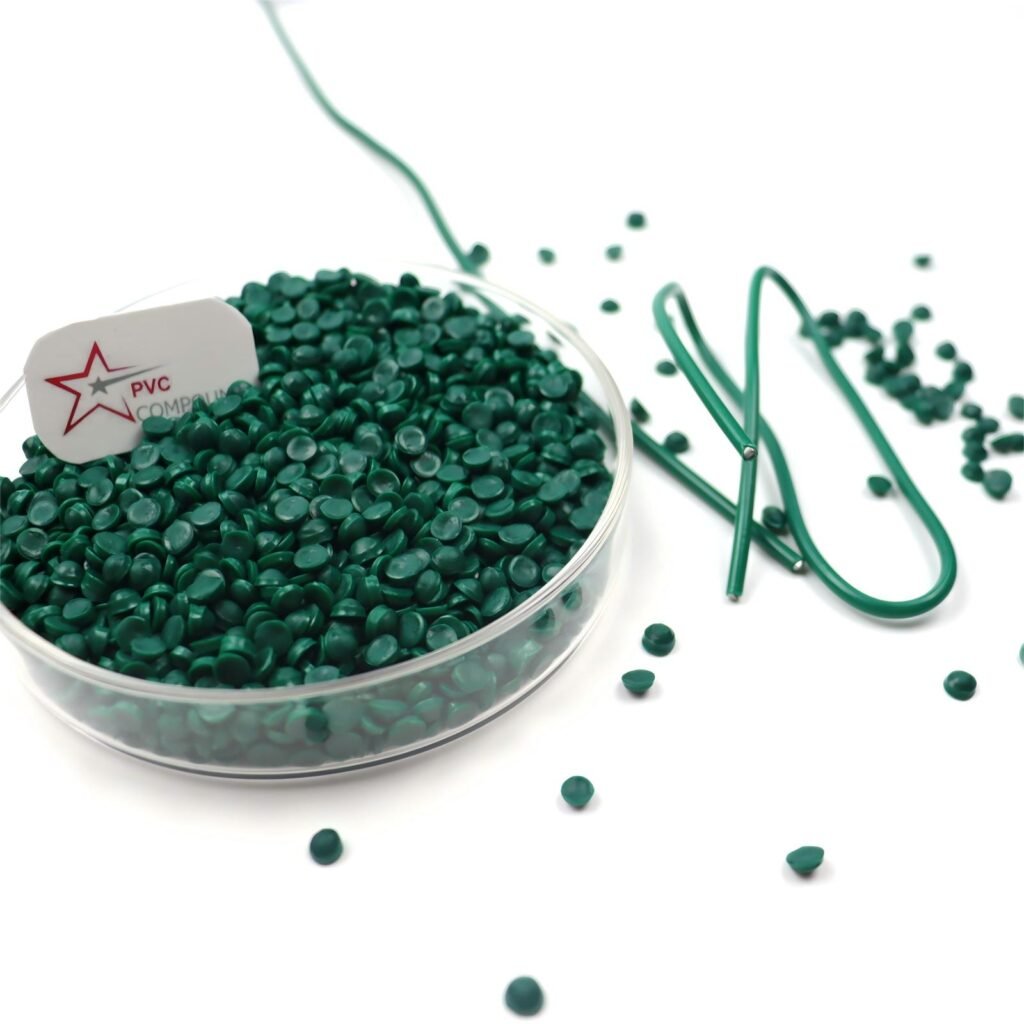 Green/Grey Color Modified PVC Granules Ready Beads for Making Coating Flat Welded Mesh for Chain Link PVC Applications