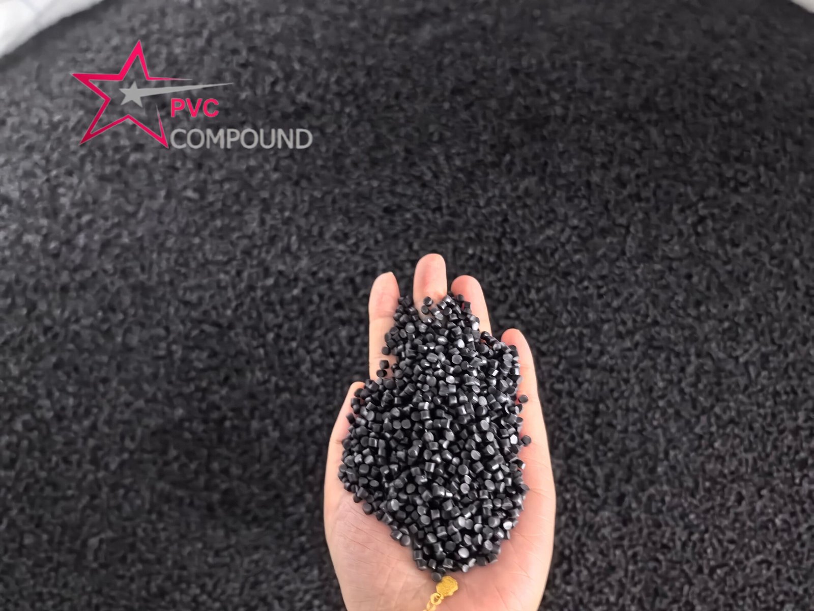 Close-up of uniform, high-quality PVC granules from JIANGSHAN STAR