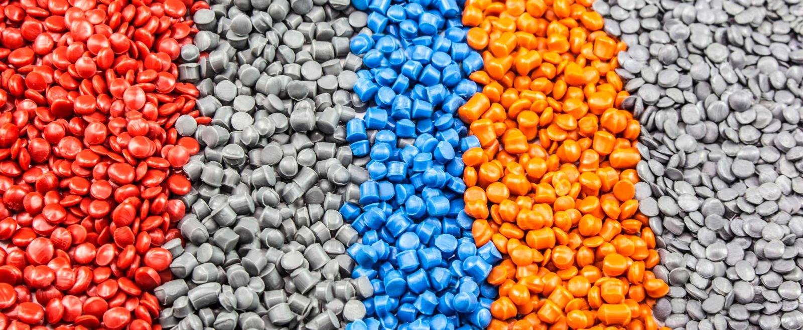 A variety of colorful PVC compound granules