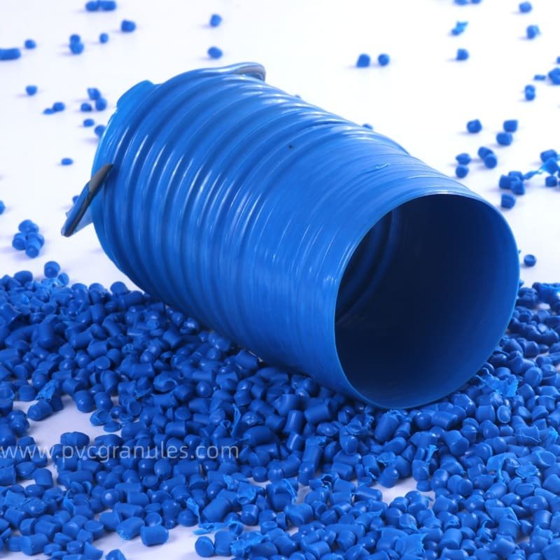 Close-up of durable PVC granules for drainage pipes