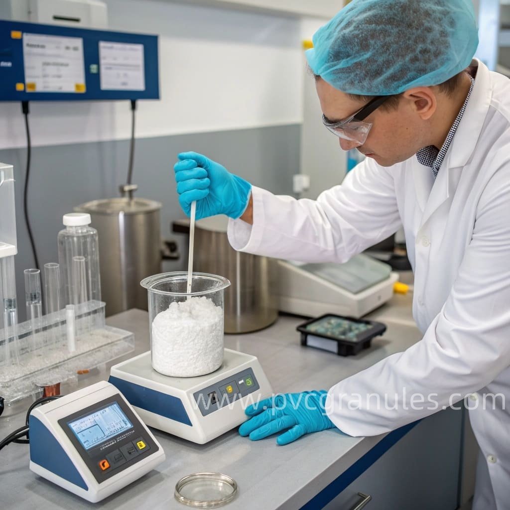 Quality testing of PVC granules in laboratory