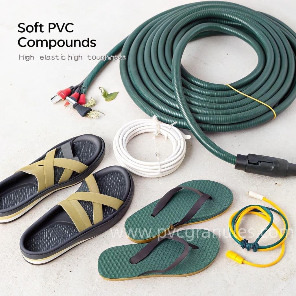 Everyday products made from soft PVC compounds like shoes and hoses