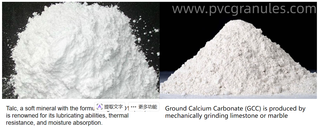 Calcium carbonate content vs PVC density graph